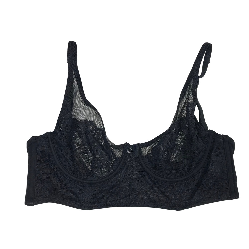 Victoria's Secret Body by Victoria Black Lace Unlined Demi Bra 32D